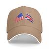 Uk Usa Flags Crossed Baseball Cap Icon Luxury Unisex Hat Beach For Women Unisexs