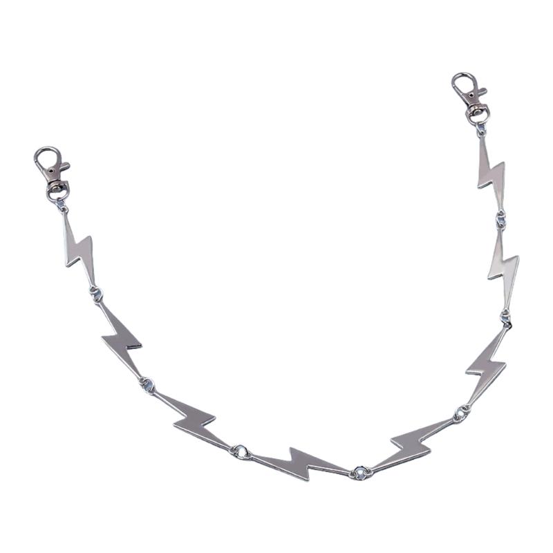 

Punk Jeans Pants Chain Edgy Chain Lightnings Charm Waist Wallet Jewelry Harajuku Belt for Dancers Accessories