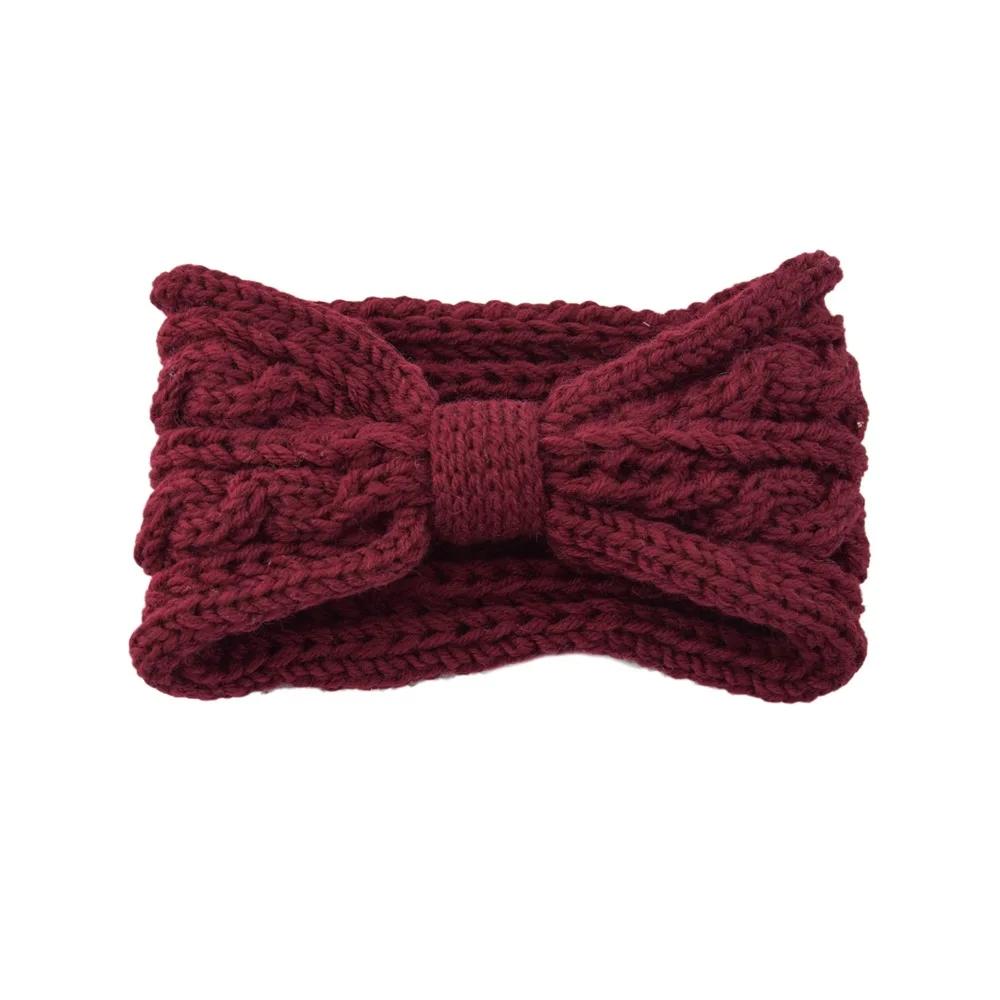 1pc Winter Warm Headbands,Women Ear Warmers Knitted Headbands,Thermal Twist Bow Headband Cable Knit Headbands for Sports Skiing