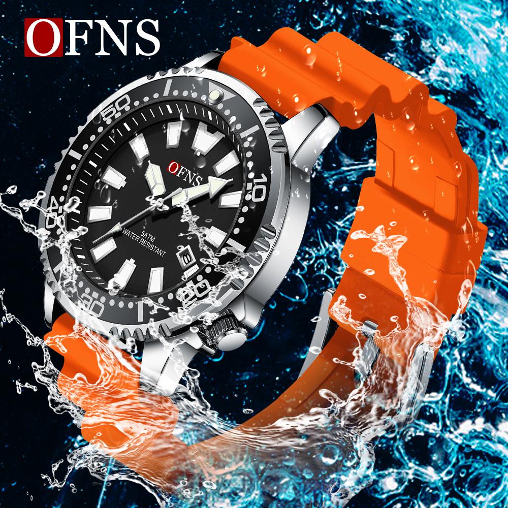 Men's Quartz Watch Calendar Luminous Sports Rubber Strap Waterproof Casual Cool Wristwatch Male Clock Reloj Hombre