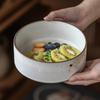 Salad Bowl Straight Bowl Household Ceramic Tableware Bowl Personal Rice Bowl Restaurant Hotel Japanese Noodle Bowl
