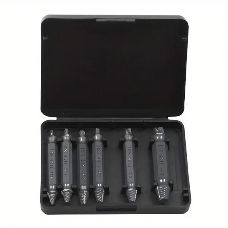 

6 шт. двухсторонний экстрактор винтов HHS, поврежденный экстрактор винтов, набор сверл, экстрактор сломанных болтов, болт-шпилька чёрный