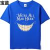 Mens Unisex Comfort Tshirt Streetwear summer For her tshirt Were All Mad Here Smile Short Sleeve Soft Oneck Teeshirt