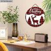 Christmas Wooden Sign with Classic Reindeer Pattern - Navidad Round Sign for Front Door, Wall Hanging Decor - Ideal Christmas Ornament