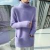 Lekasha 100% Mink Cashmere High Neck Knit Sweater - Versatile Solid Color for Autumn/Winter