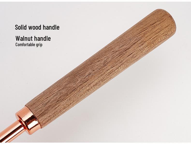 Belly Cup Rose Gold & Walnut Wood Measuring Spoon and Acacia Cup Set