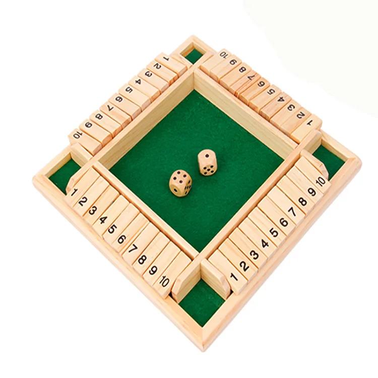 

Игральные кости Deluxe Dice Board Box Game Set 10 Numbers Four Sided Shut Party Club Drinking Games Интересная семейная игра для детей и взрослых зелёный