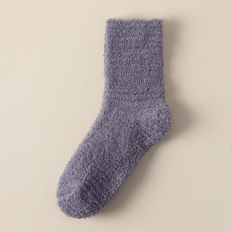 Women's Coral Fleece Mid-Calf Socks - Warm, Thickened, Fleece-Lined, Cold-Resistant for Winter and Home.