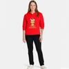 Women's Stand-up Collar Long-sleeved Pullover Top, Christmas Print Sports Top