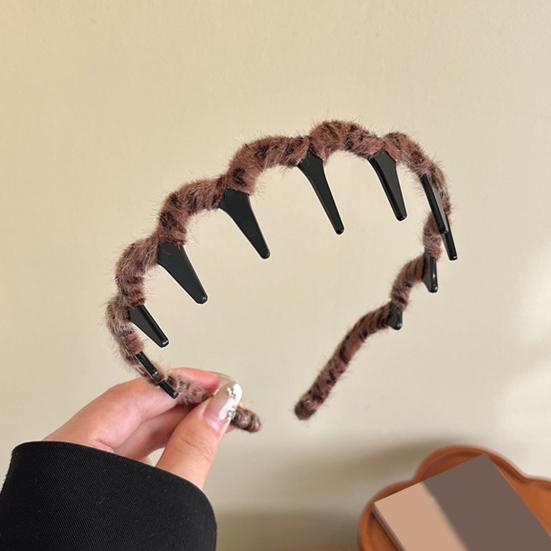 1/3ks Dámská čelenka Široká Elastická Protiskluzová Design se Zuby Obruč do Vlasů Čelenka Nestahující Vlasy Vlasové Doplňky