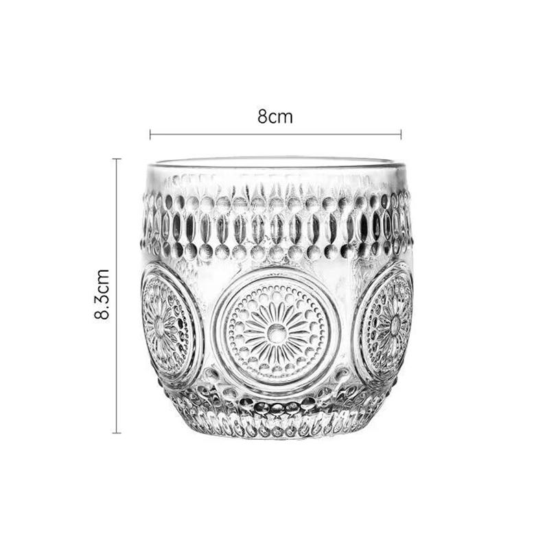 

Стеклянные чашки Кружка для кофе со льдом Чайная чашка Стакан для сока Чашка для молока и воды Вертикальная полоска Узор пламени Резьба подсолнуха Посуда для напитков Стаканы foam box pack