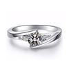 Vintage  Silver Plated Stainless Steel Rings For Women Cubic Zircon Ring Wedding Jewelry Accessories  Size 5-10