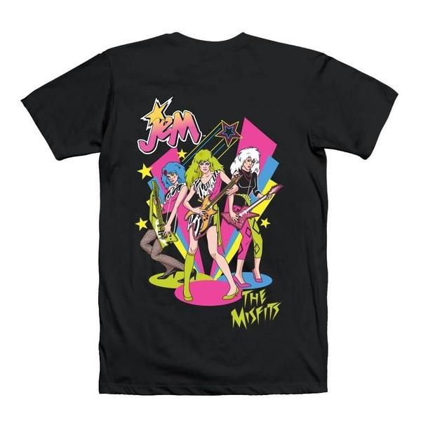Джем И Голограммы The Misfits Футболка Хлопковая Футболка Размер S-4XL US271 Унисекс Футболка M