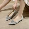 Woman Ballet Flats Shoes Rhinestone Loafers Flat Pointed Toe Shoe Female Casual Slip on Flats Footwear Boat Shoes