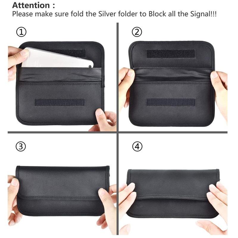 Car Logo Shielding Bag Credit Card Signal Blocker Car Key Anti Theft Storage Bag For Peugeot 408 3008 Rifter 5008 508 4008 308