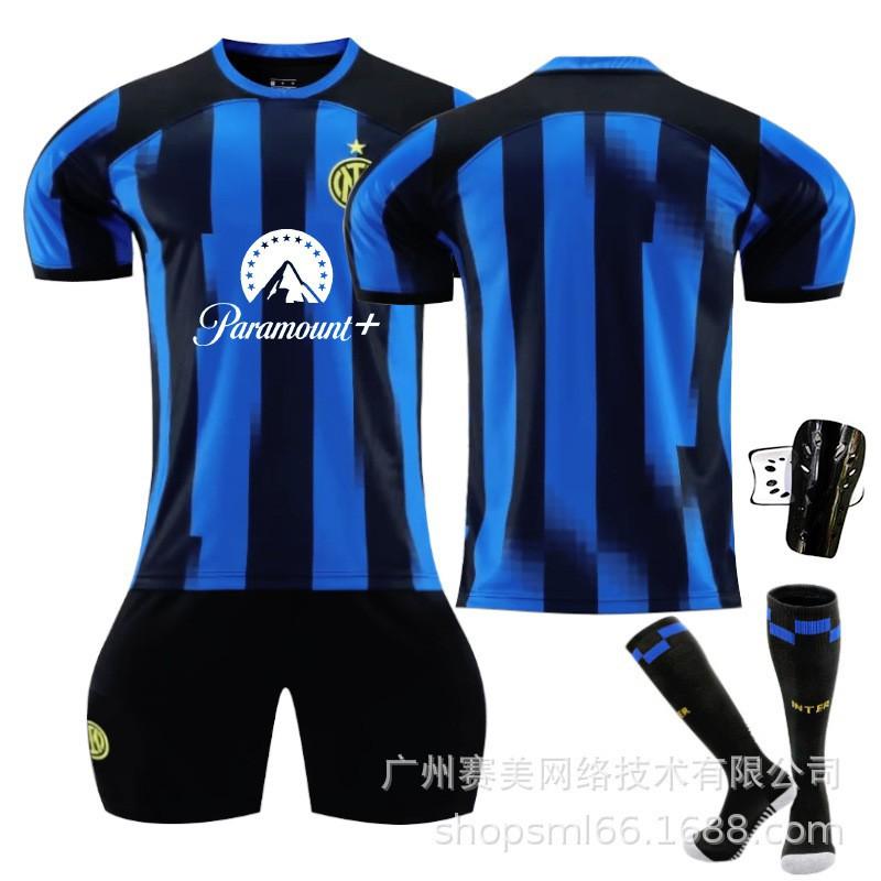 2324 Inter Mailand Heim Nr.. 90 Lukaku 10 Lautaro 23 Barrera Fußballtrikot Set