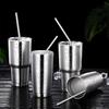 Stainless Steel Reusable Milk Tea Coffee Straws Set For Adults