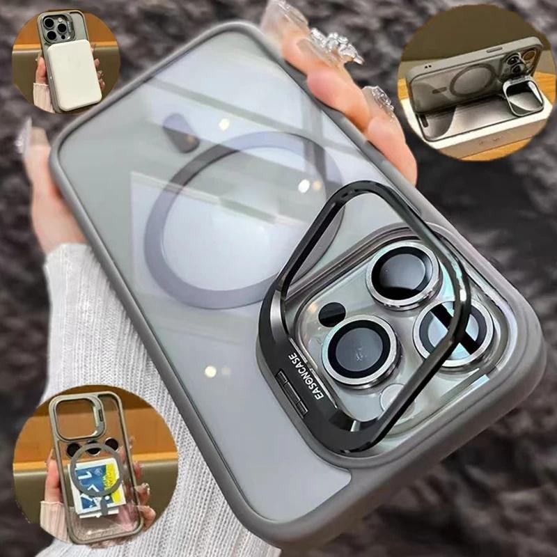 For Magsafe Phone Cases For iPhone 16 13 12 11 Pro Max Camera Lens Glass Protector Case For iPhone 15 14 Pro Max 16 Plus Cover