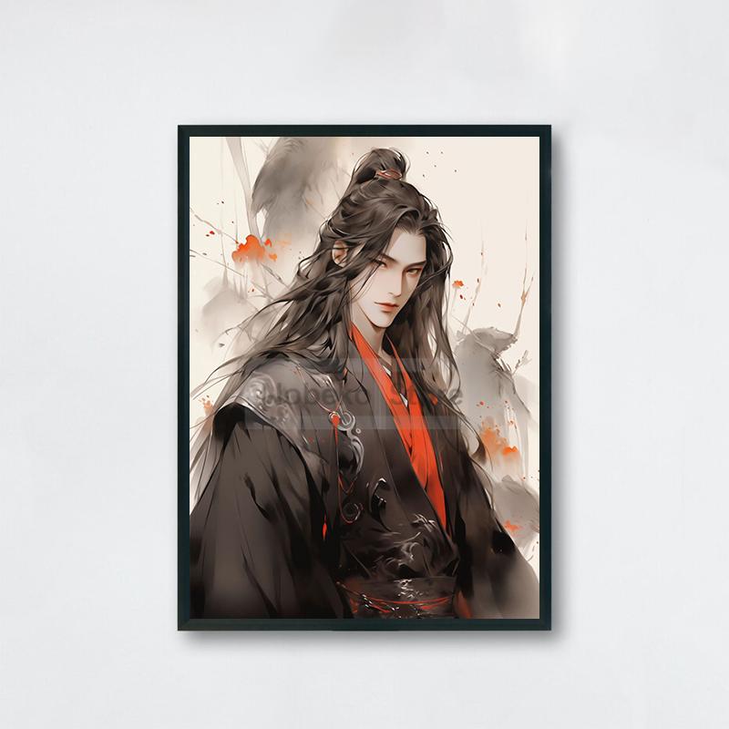 Chinese Style Swordsman Poster Ancient Customs Handsome Prints Canvas Painting Wall Art Pictures Home Living Room Modern Decor