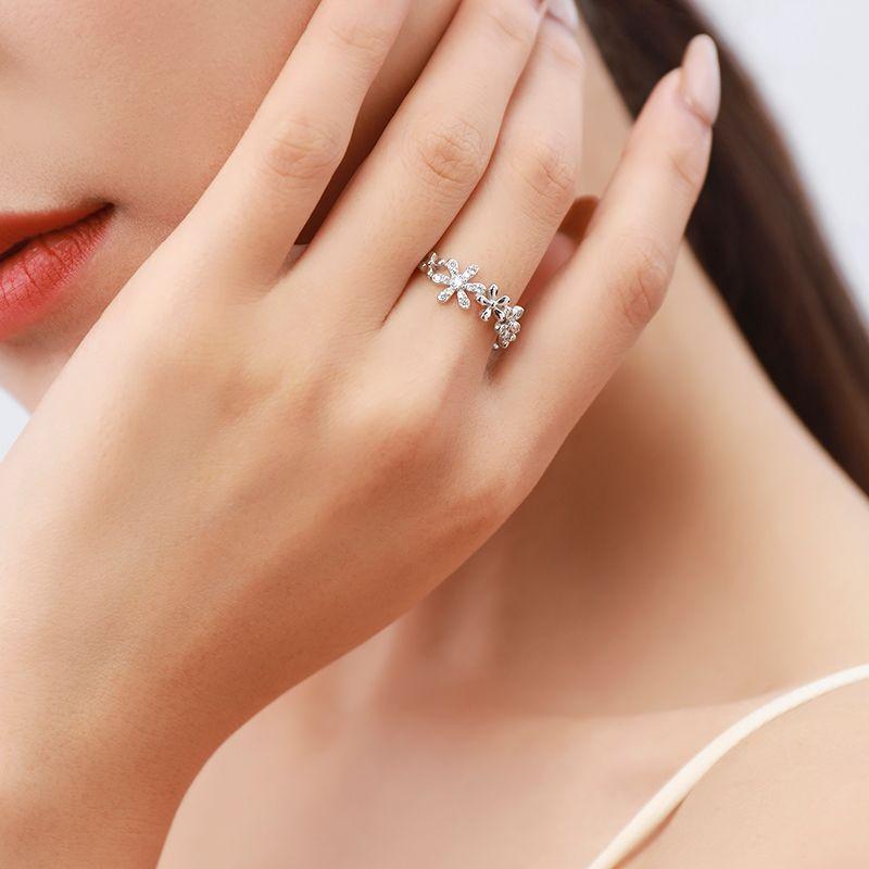 Tancise Classic 925 Sterling Silver  Zircon Ring Ladies Jewelry Wedding Promise Party Gift