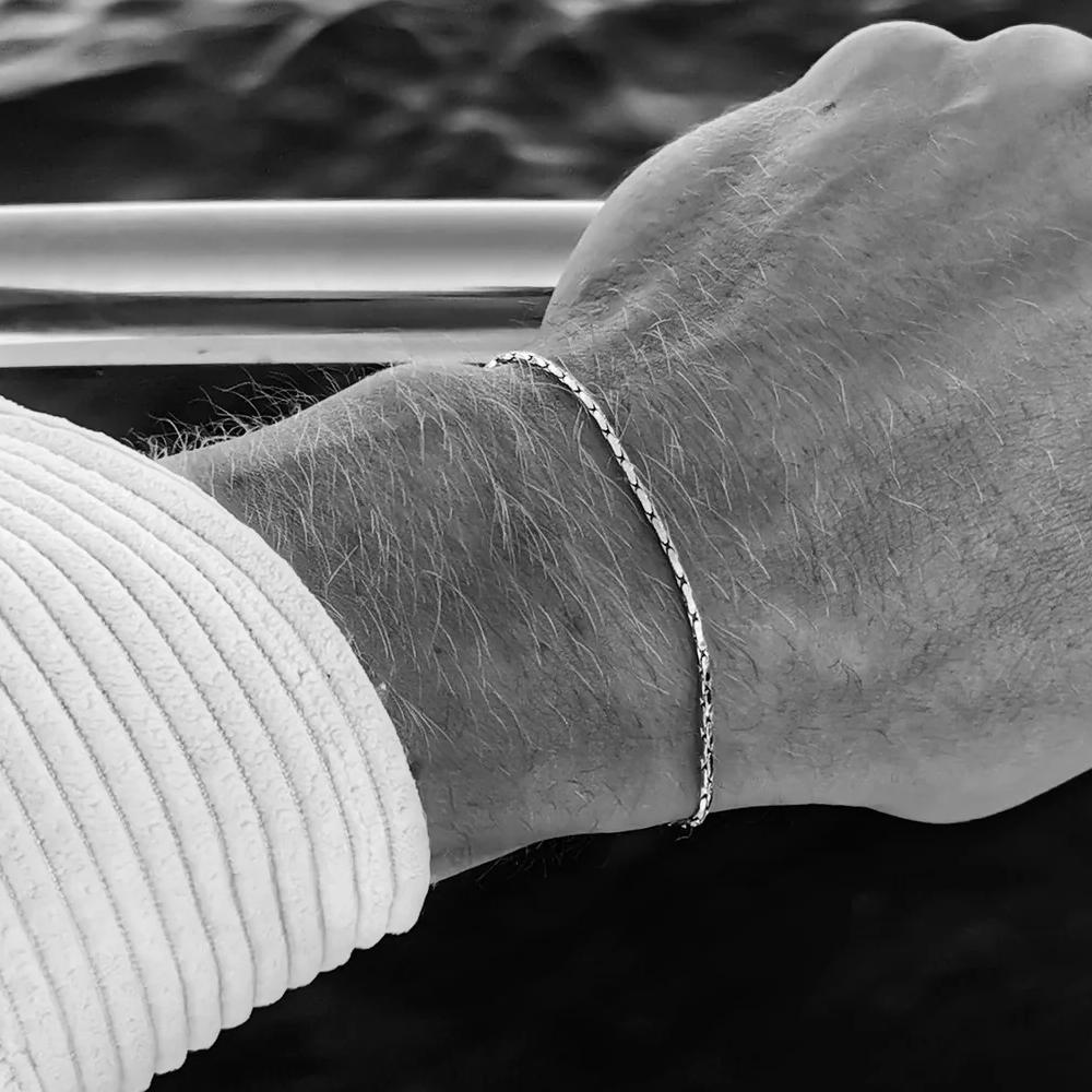 Bracelet Chaîne Fil eManco Tendance Mode Nouveau Personnalisé Hommes Bracelet Or Blanc Sans Perte de Couleur Bijoux de Gros