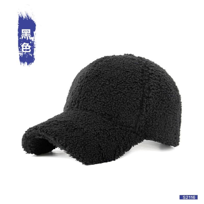 Warm Winter Fleece Lined Baseball Cap Men Women Seniors Adjustable Windproof Sun Protection Hat Black