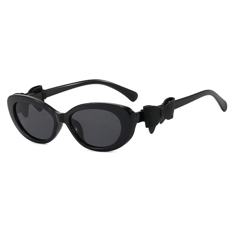 Fashion cat eye sunglasses bow decorative sunglasses women's high-end street photo UV-proof sunglasses
