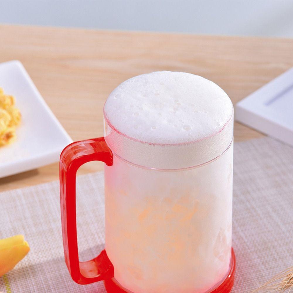 Bicchiere da Birra Trasparente Congelabile 450ML Capacità Tazza per Bevande Feste all'Aperto