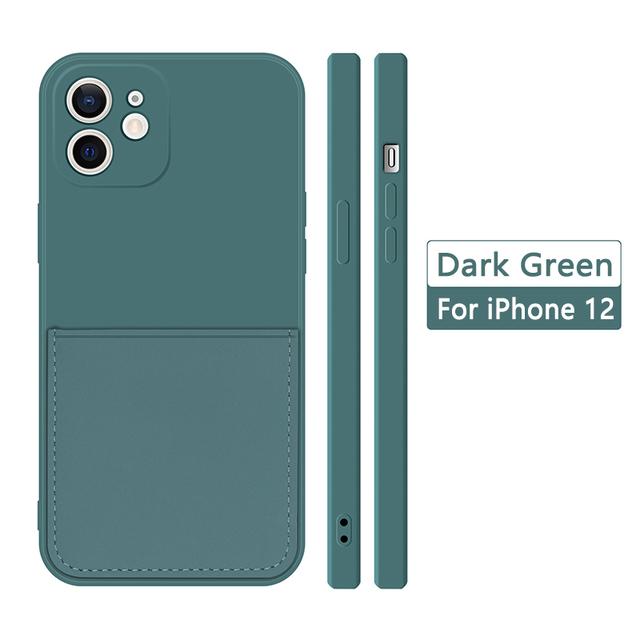 Funda Für Iphone 11 12 13 Mini 14 Pro Max Silikon Fall Flüssigkeit Karte Slot Halter Abdeckung Für Iphone Xr xs X 6 7 8 Plus Se 2022 2020