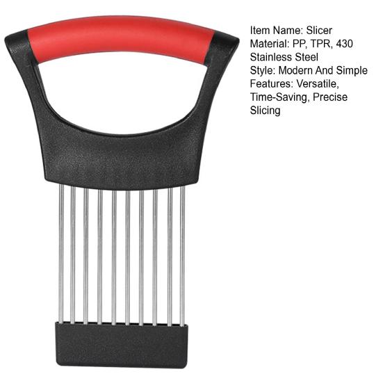 Lökdelare Hållare 10 Rostfria Tappar Halkfritt Grepp Grönsaksskärare för Lökar Potatis Tomater Citroner Kött Hållbart Köksverktyg