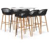 VidaXL 7-piece Bar Set Bistro Furniture Pub Furniture Counter Set Table and Bar Chairs Restaurant 3057420