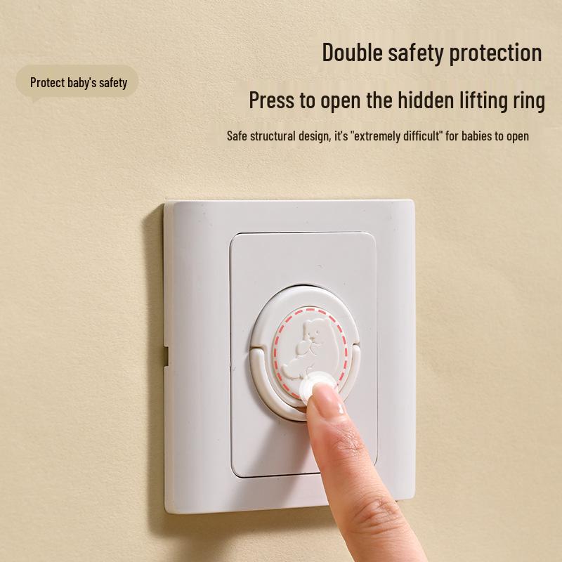 Protector priză european standard pentru copii: Capac Anti-Șoc Electric cu Inel de Tragere pentru Sugari și Copii Mici