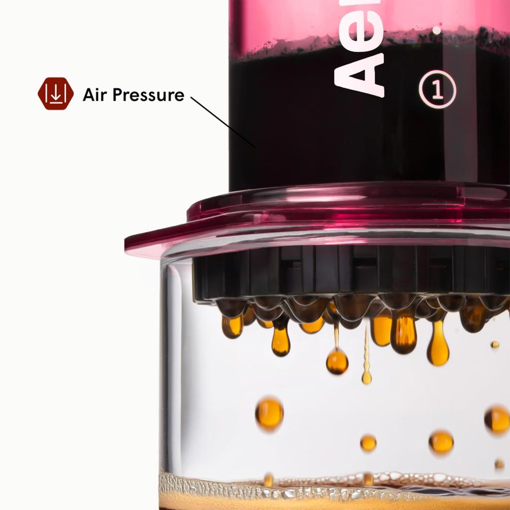 [Domestic Genuine Product] AeroPress Pink Coffee Maker with Filter, French Press, Espresso, Iced Coffee, Unbreakable Pressure Extraction