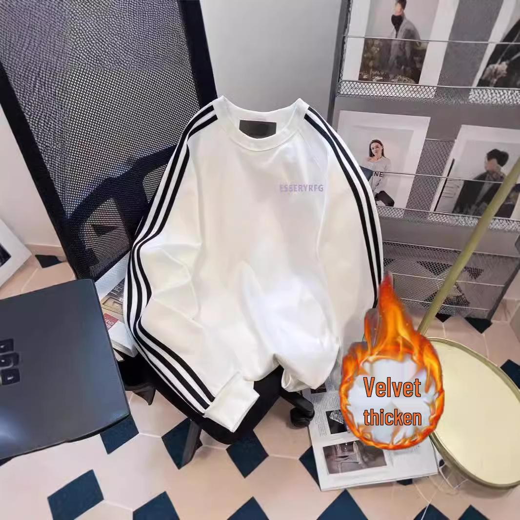 

Women s Retro Three-Stripes Oversized Long Sleeve Sweatshirt - Autumn 2024 XXL