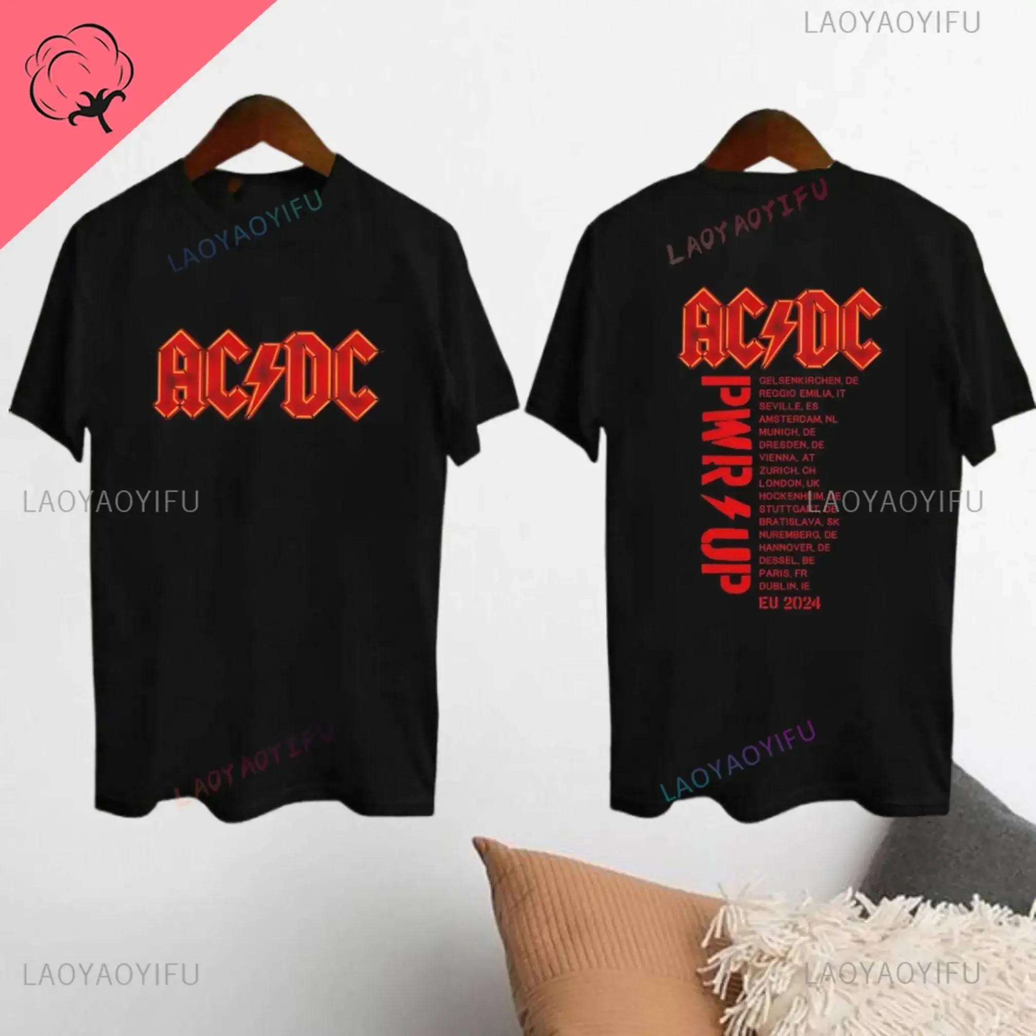 

2024 AC-DC Band 51 Years Rare Vintage T-shirt Those about To Rock Casual Lyrics Short Sleeve Unisex Top TOUR PWRUP Cotton Shirt 4XL