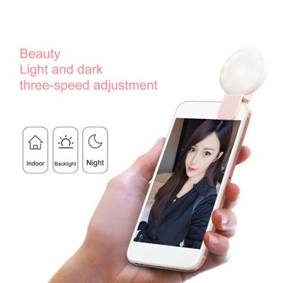 Rechargeable Selfie Light Clip Design 3 Levels Light Adjustable Marquee Flash Function Phone LED Fill Light