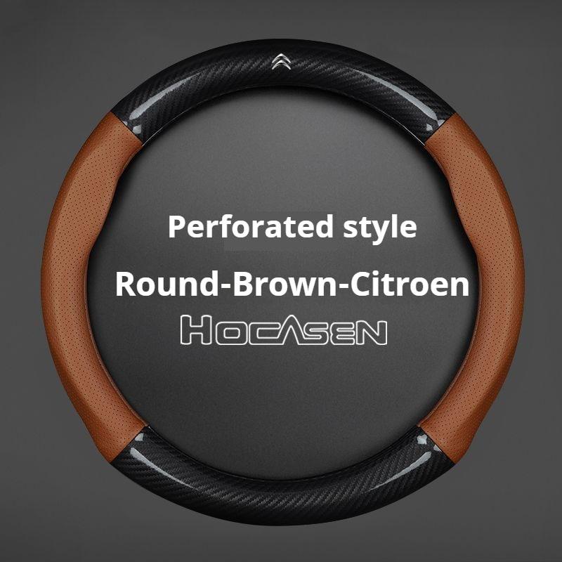 Kohlefaser-Leder-Lenkradabdeckung Für Citroen C1 C2 C3 C4 C5 C6 C4L Berlingo Picasso Aircross Sega Ely See Zubehör aik256