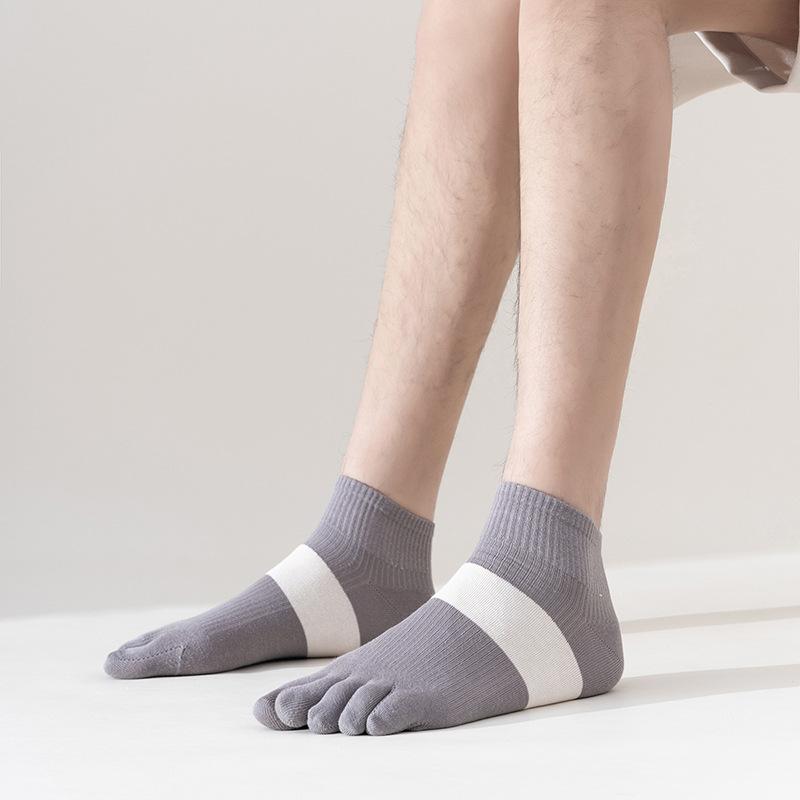 Men'S Socks Five-Finger Socks Split-Toe Socks Invisible Socks Thin Short Tube Breathable Trend Korean Five-Finger Cotton Socks