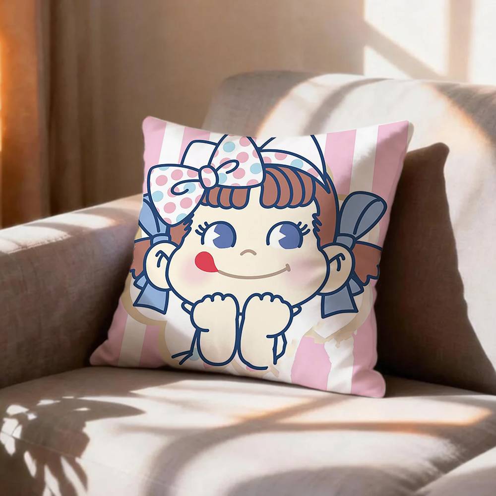 CUTE MMilky Peko Chan Pillow Case Pattern Printed Pillowcase For Living Room Sofa Cushion Cover