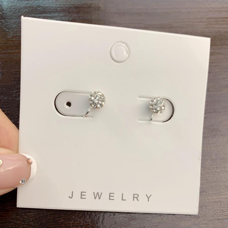 Runde Diamant-Ohrstecker: Retro-Inspiriert, Kein Piercing Erforderlich, Kleines und Einfaches Design für Frauen.