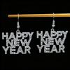 Happy New Year Letter Happy New Year Earrings Elegant Stud Earrings Letter Earrings  Travel
