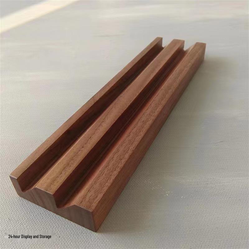 Black Walnut Wide Slot Ring Display Board for Jewelry & Photography