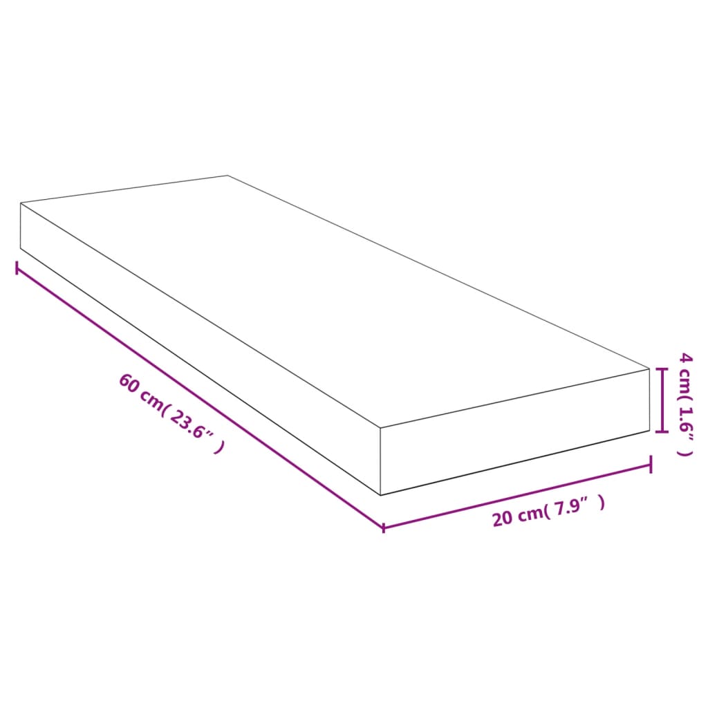 Vidaxl Wall Shelf, 60X20X4 Cm, Bamboo