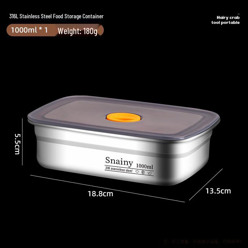 316 Stainless Steel Portable Food Storage Container