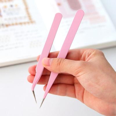 2 ks DIY pinzeta víceúčelová svorka pevně lehký kov samolepka na nehty rovná zakřivená pinzeta na sbírání
