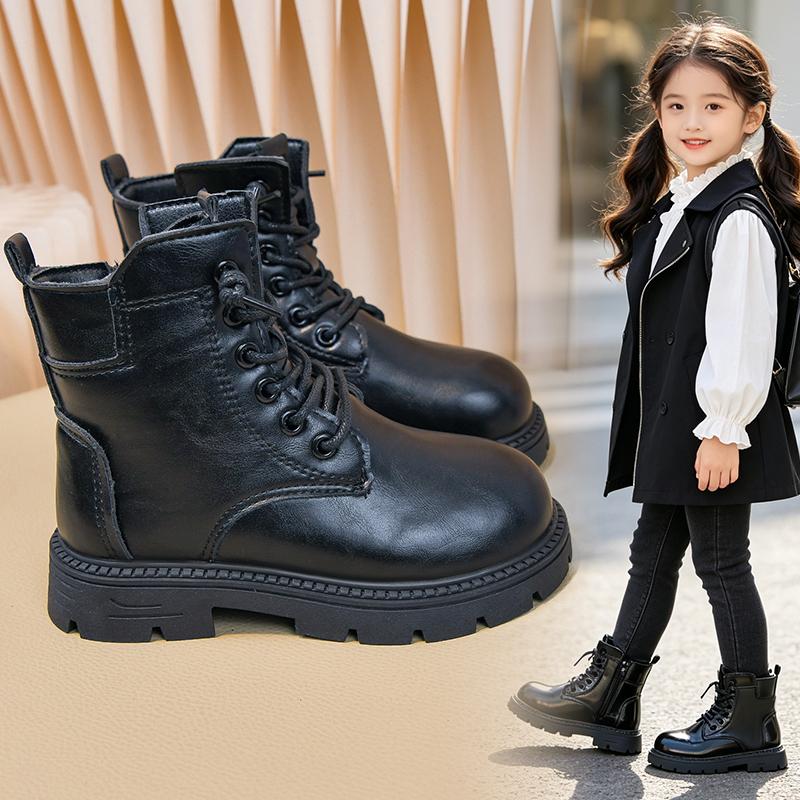 Warme gefütterte Kinder Martin Boots Hohe Schuhe Für die Schule Gehen und Tägliche Aktivität Jugend Alltagsschuhe Lässige Spielschuhe Größen 26-37