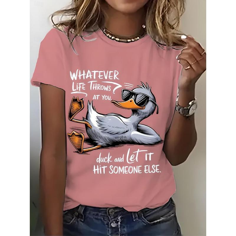 Women's T Shirt Print Graphic Animal Bird Vintage Stylish Classic Short Sleeve Crew Neck Round Neck Regular Tops Daily