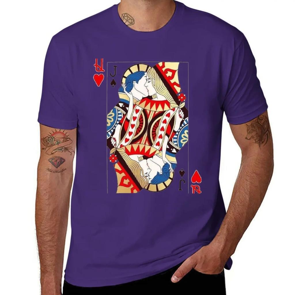 Jack Kuss Herz Dame Kartensymbol T-Shirt süße Oberteile T-Shirts T-Shirt Herren