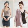 Winter Women's Velvet Thermal Vest Sleeveless Thermal Underwear with Bra Pads Sleeveless Bottoming Shirt Fleece Undershirt with Bra Pads