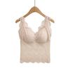 V-Neck Sexy Lace Camisole Top with Chest Pads for Women - Sleek, Sleeveless, and Stylish